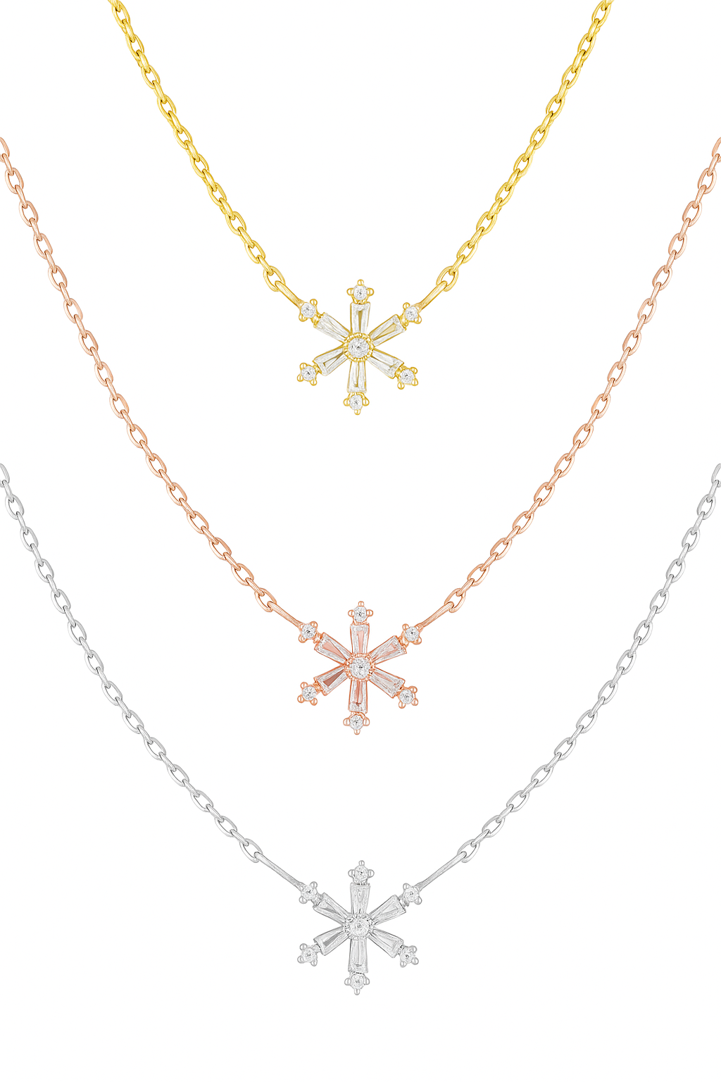 Dainty Snowflake Necklace - GN106