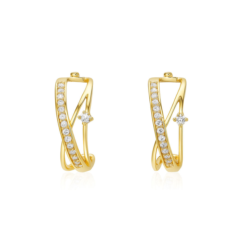 Gold Classic Hoops Studs - GE317