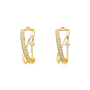 Gold Classic Hoops Studs - GE317