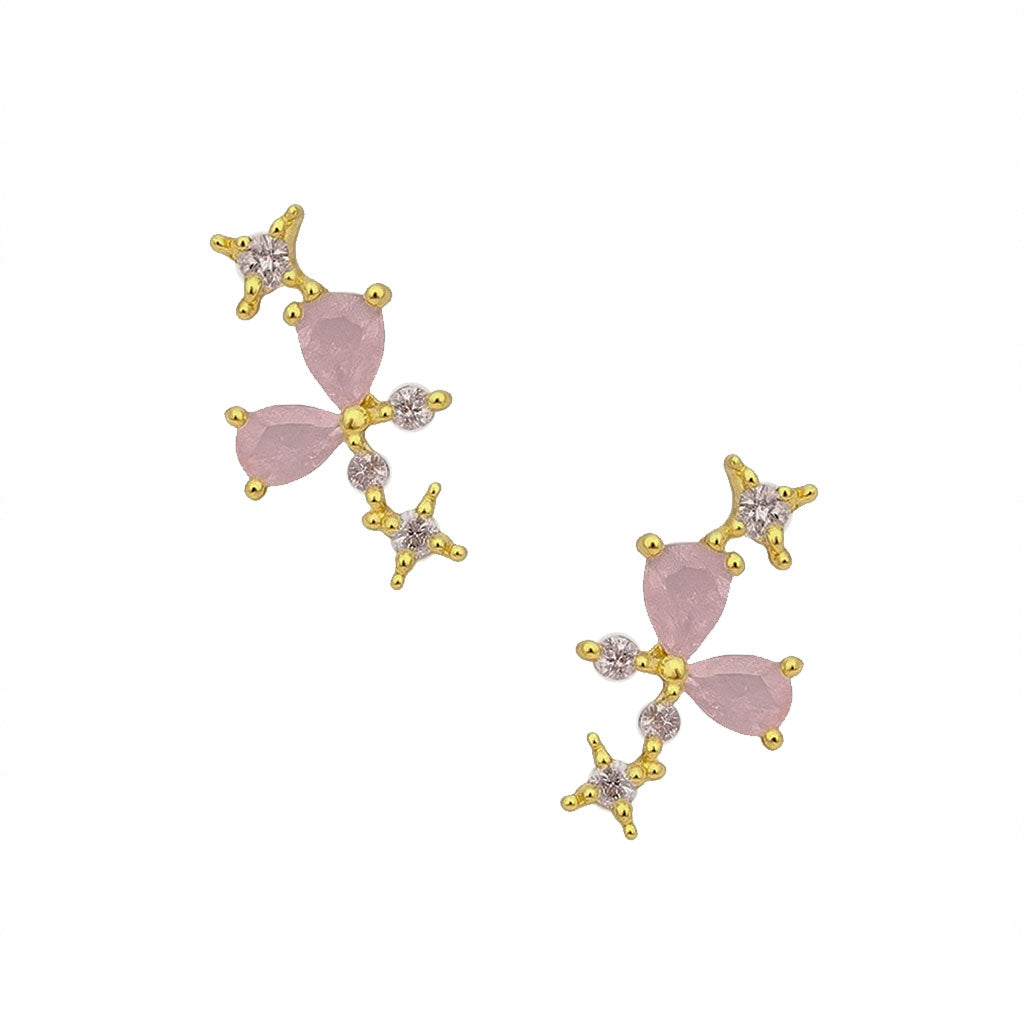 Pink CZ Earring Studs - GE315