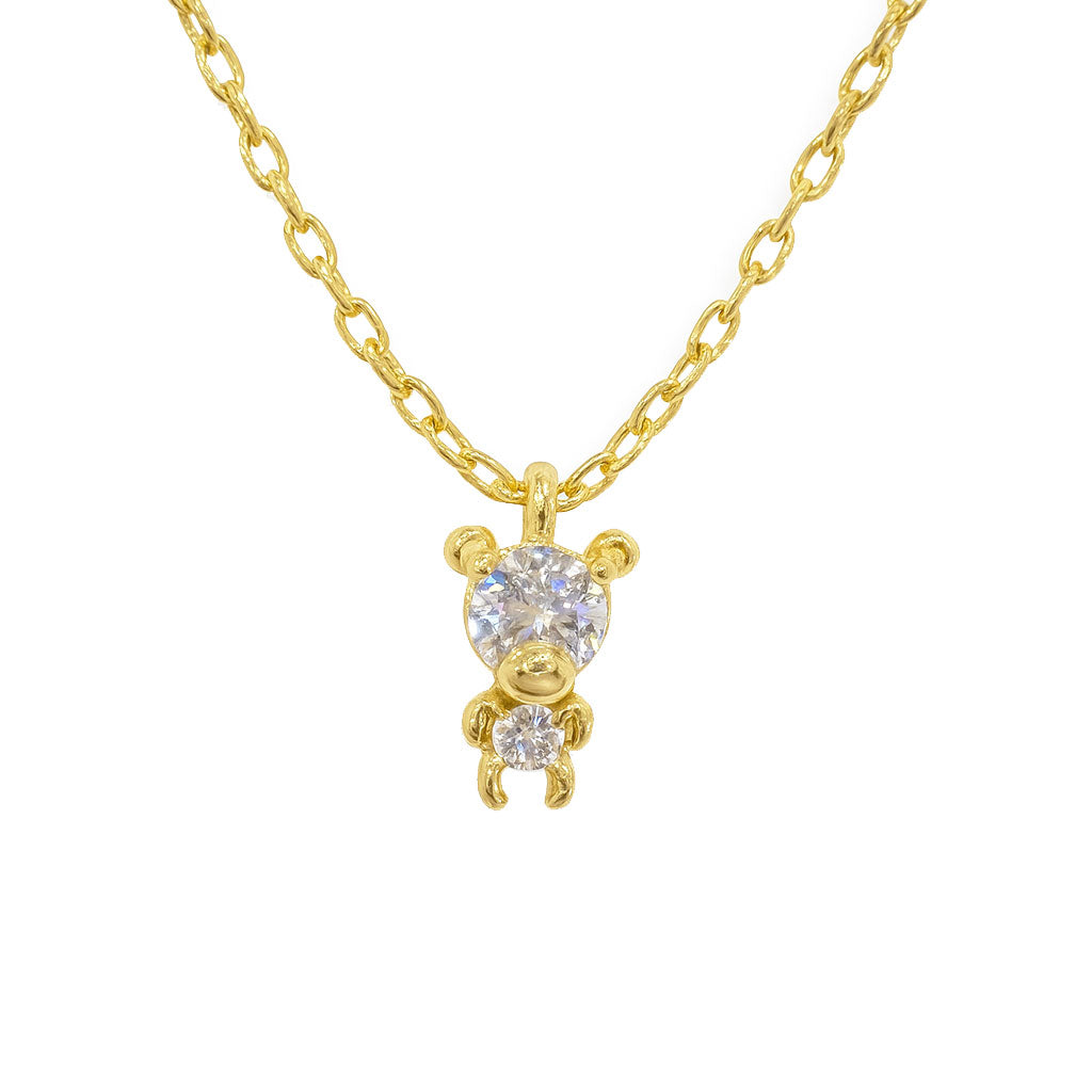 CZ Teddy Bear Necklace - GN203