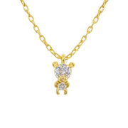 CZ Teddy Bear Necklace - GN203