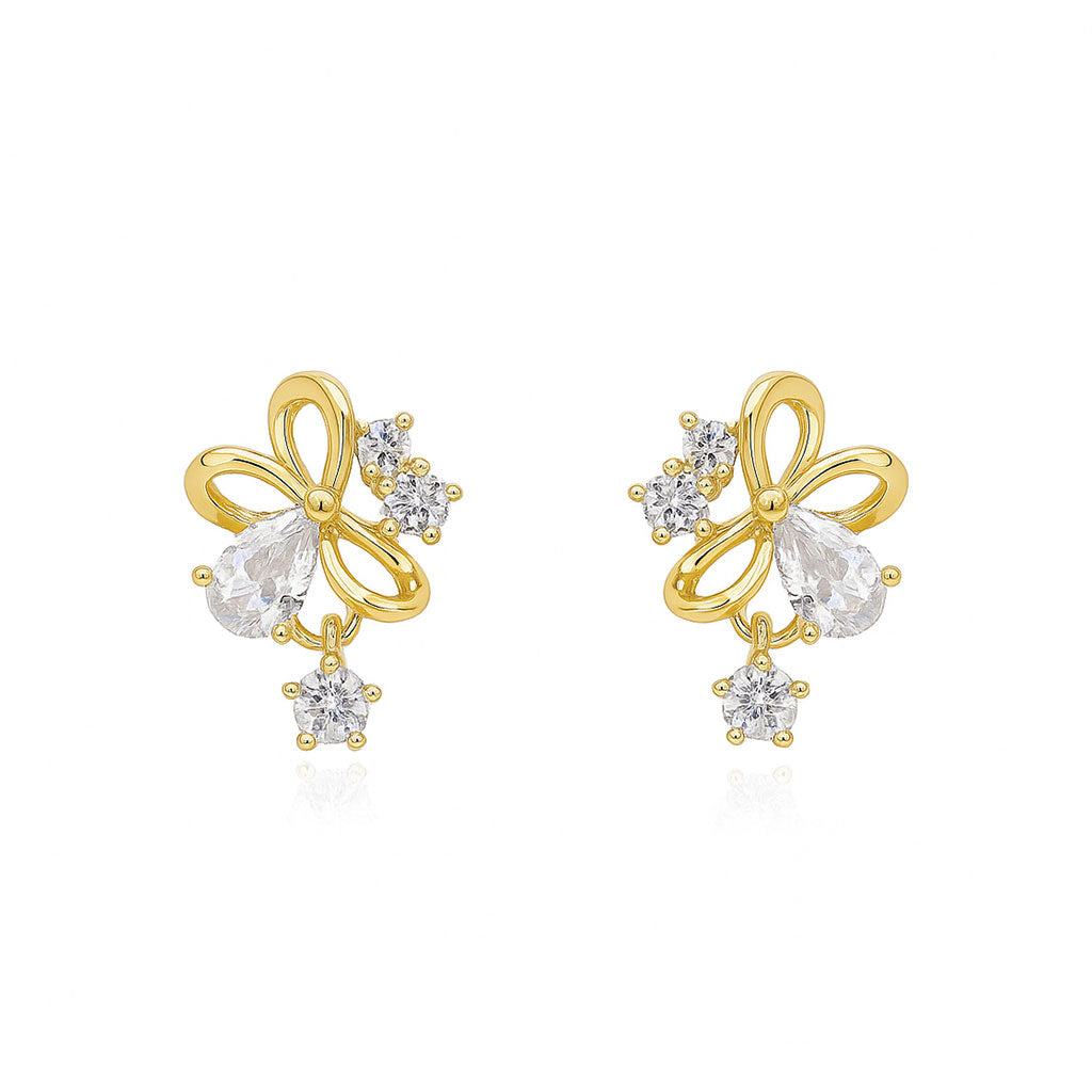 Flower CZ Earring Studs - GE318