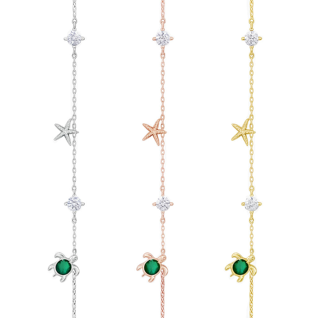 Green Tiny Turtle Bracelet - GB101