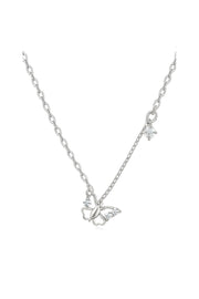 Silver Butterfly Dainty Necklace - SN103